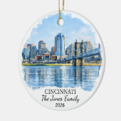 Personalized Cincinnati Ornament, Custom Ohio セラミックオーナメント (左)