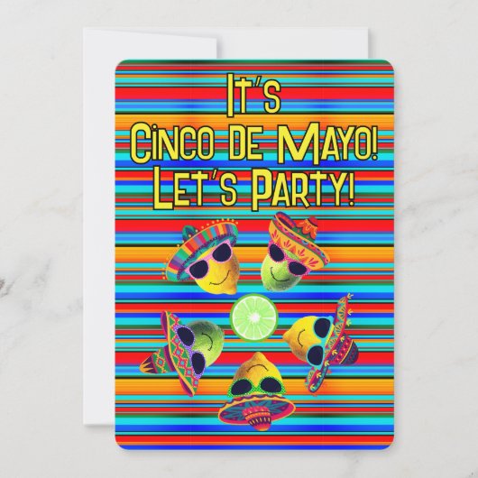 Personalized Cinco de Mayo Fiesta Lemon Lime  招待状 (正面)
