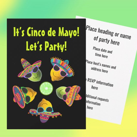 Personalized Cinco de Mayo Fiesta Lemon Lime  招待状
