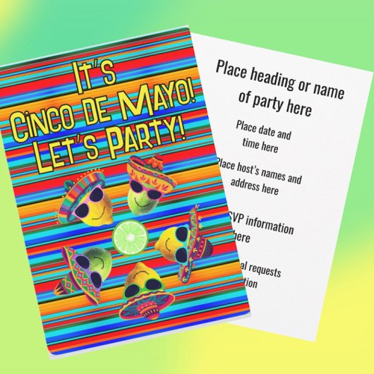 Personalized Cinco de Mayo Fiesta Lemon Lime  招待状