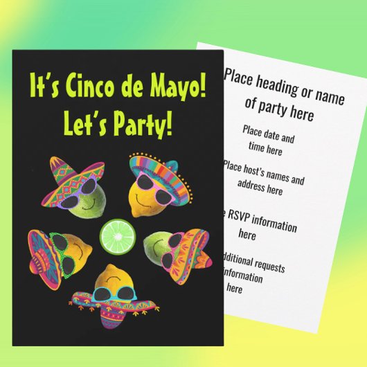Personalized Cinco de Mayo Fiesta Lemon Lime  招待状