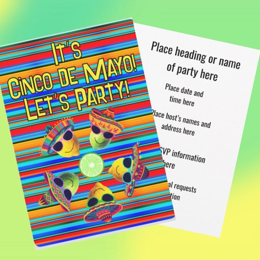 Personalized Cinco de Mayo Fiesta Lemon Lime  招待状
