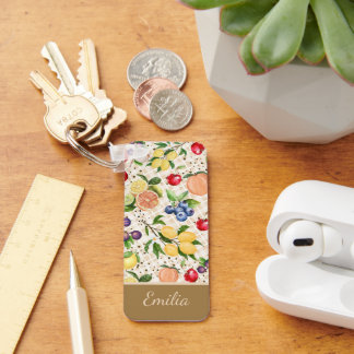 Personalized citrus Brown and beige pattern キーホルダー