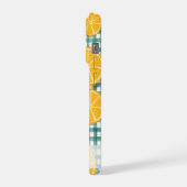 Personalized Citrus fruit on Green Gingham Phone  iPhoneケース (左側面)
