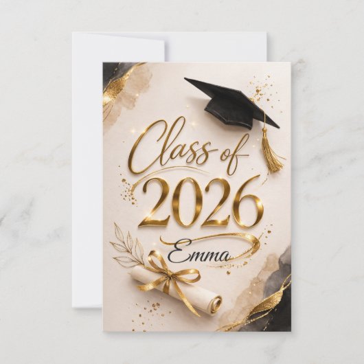 Personalized Class of 2026 Graduation Name Card (正面)