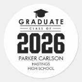 Personalized Class of 2026 Graduation Sticker ラウンドシール (正面)