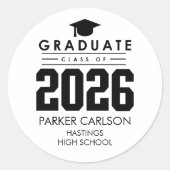 Personalized Class of 2026 Graduation Sticker ラウンドシール (正面)