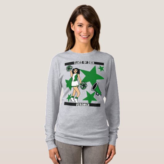 Personalized Class of Cheer Shirt Green 2 Tシャツ (正面フル)