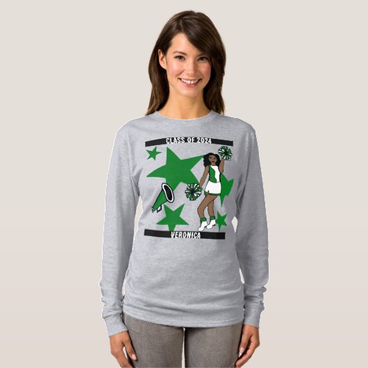 Personalized Class of Cheer Shirt Green Tシャツ (正面フル)