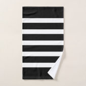 Personalized Classic Black & White Stripes Pattern バスタオルセット (ハンドタオル)