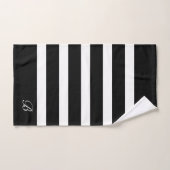Personalized Classic Black & White Stripes Pattern バスタオルセット (ハンドタオル)