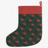 Personalized Classic Christmas Floral Stocking ラージクリスマスストッキング (裏面)
