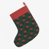 Personalized Classic Christmas Floral Stocking ラージクリスマスストッキング (裏面 (吊り時))