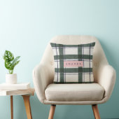 Personalized Classic Forest Green and Navy Plaid クッション (椅子)