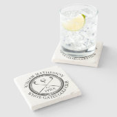 Personalized Classic Golf Club Name ストーンコースター (横)