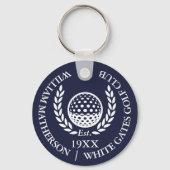 Personalized Classic Golf Club Name Navy Blue キーホルダー (正面)