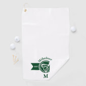 Personalized Classic Green Golf Monogram Crest ゴルフタオル (インサイチュ)