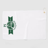 Personalized Classic Green Golf Monogram Crest ゴルフタオル (横)