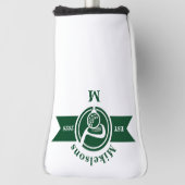 Personalized Classic Green Golf Monogram Crest ゴルフヘッドカバー (回転90)
