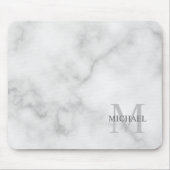 Personalized Classic Monogram and Name Marble Look マウスパッド (正面)