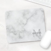 Personalized Classic Monogram and Name Marble Look マウスパッド