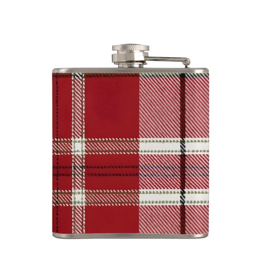 Personalized Classic Red and Olive Plaid  フラスク (裏面)