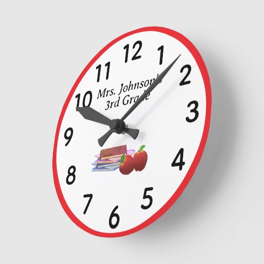 Personalized Classroom ラウンド壁時計 (傾斜)