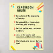 Personalized Classroom Rules for back to school ポスター (正面)