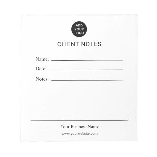 Personalized Client Notes Notepad ノートパッド (正面)