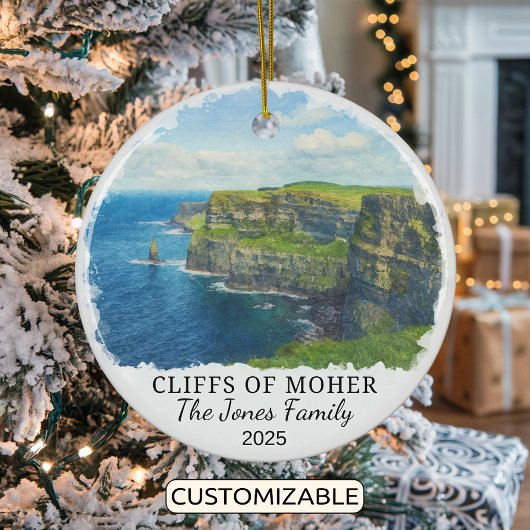Personalized Cliffs of Moher Ornament, Ireland セラミックオーナメント
