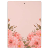 Personalized Clipboard | Pink Floral Design クリップボード (裏面)