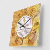 Personalized, Clock with Bible Verse or Your Text スクエア壁時計 (傾斜)