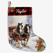 Personalized Clydesdale Christmas Horse Stocking スモールクリスマスストッキング (正面)