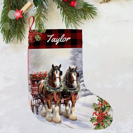Personalized Clydesdale Christmas Horse Stocking スモールクリスマスストッキング