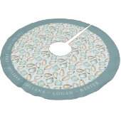 Personalized Coastal Oyster Shell ブラッシュドポリエステルツリースカート (アングル)