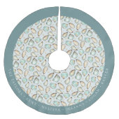 Personalized Coastal Oyster Shell ブラッシュドポリエステルツリースカート (正面)