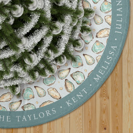 Personalized Coastal Oyster Shell ブラッシュドポリエステルツリースカート