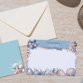 Personalized Coastal Seashell Notecard ノートカード