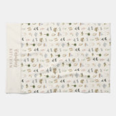 Personalized Coastal Summer Getaway Pattern キッチンタオル (横)