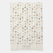 Personalized Coastal Summer Getaway Pattern キッチンタオル (縦)