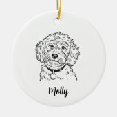 Personalized Cockapoo Dog Christmas セラミックオーナメント (正面)
