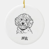 Personalized Cockapoo Dog Christmas セラミックオーナメント (裏面)
