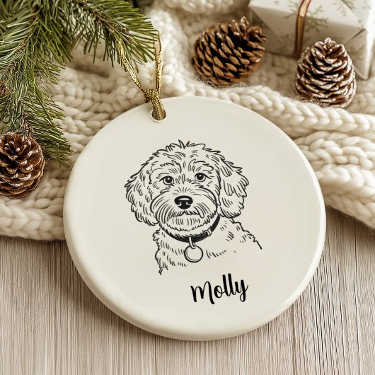 Personalized Cockapoo Dog Christmas セラミックオーナメント