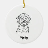 Personalized Cockapoo Dog Christmas セラミックオーナメント (正面)