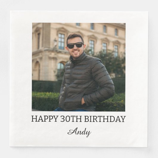 Personalized Cocktail Napkins for Birthday Party  (正面)