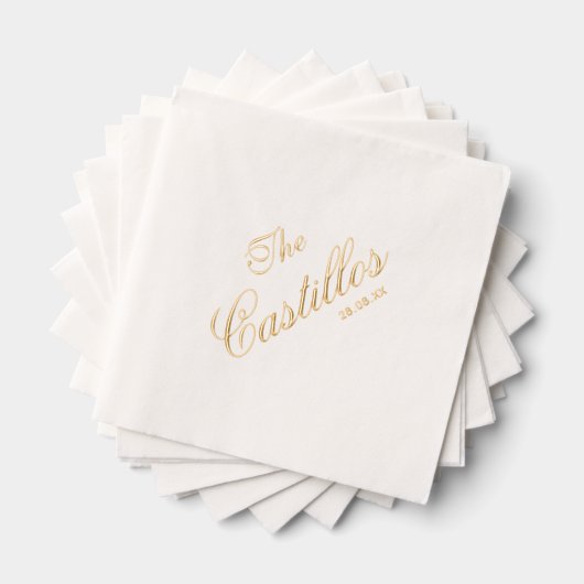 Personalized Cocktail Wedding 箔ナプキン (インサイチュ (積み重ね))