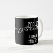 Personalized Coffee Bar Black and White コーヒーマグカップ (正面右)