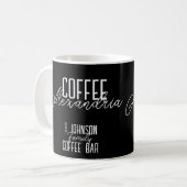 Personalized Coffee Bar Black and White コーヒーマグカップ (正面左)