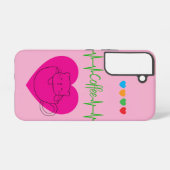 Personalized Coffee Cat in Cup Samsung Case – Pink Galaxyケース (裏面横)