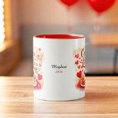 Personalized Coffee Love in a Cup Valentine mug ツートーンマグカップ